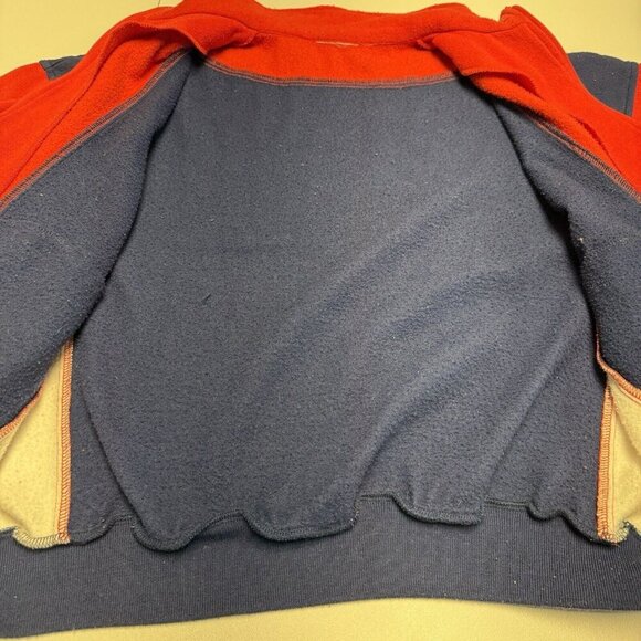 Vintage 80s Nike Sweatshirt Mens Large Red Full Zip Fleece Sportswear - Picture 14 of 16
